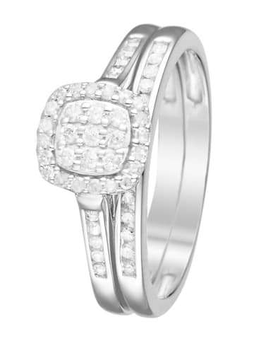 DIAMOND & CO Witgouden ring "Mon vue le plus cher" met diamanten