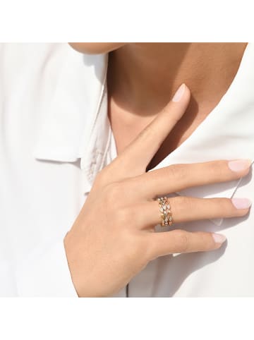 DIAMOND & CO Witgouden/roségouden/gouden ring "Trinity" met diamanten