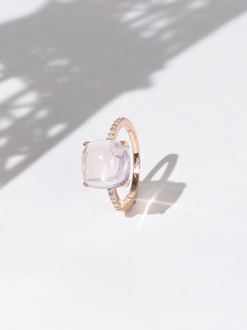 DIAMOND & CO Roségouden ring "Rose dragée" met diamanten