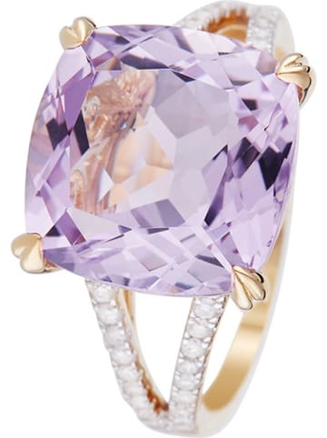 DIAMOND & CO Gouden ring "Pink fiction" met diamanten