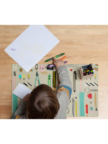 The Wild Hug Bureaumat "Desk Tools" meerkleurig - (L)55 x (B)35 cm