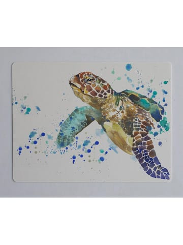 little nice things Podkładka "Turttle" w kolorze białym ze wzorem na biurko - 55 x 35 cm