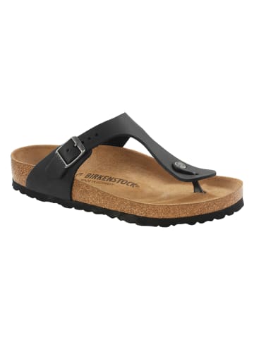 Birkenstock Leren teenslippers "Gizeh" zwart