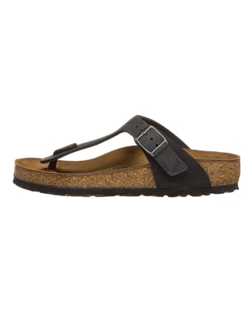 Birkenstock Skórzane japonki "Gizeh" w kolorze czarnym