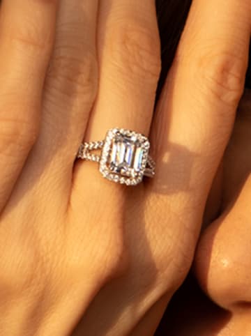 L instant d Or Złoty pierścionek "Splendeur" z cyrkoniami