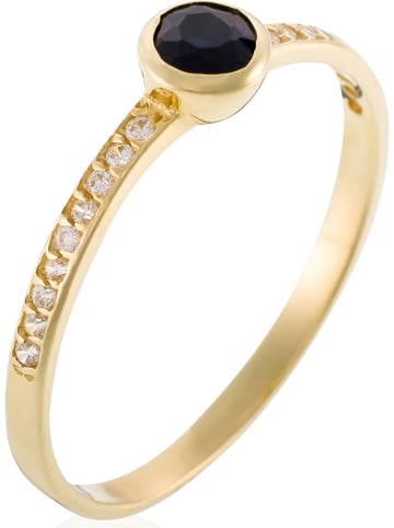 L instant d Or Gouden ring "Solo Saphir" met saffier