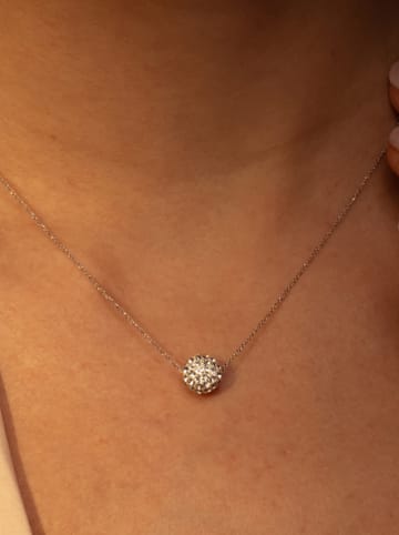 L instant d Or Witgouden ketting "Bulle de crystal" met hanger - (L) 45cm