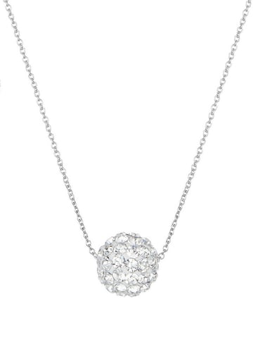 L instant d Or Witgouden ketting "Bulle de crystal" met hanger - (L) 45cm