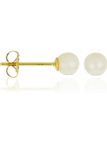 L instant d Or Złote kolczyki-wkrętki "My Pearl" z perłami