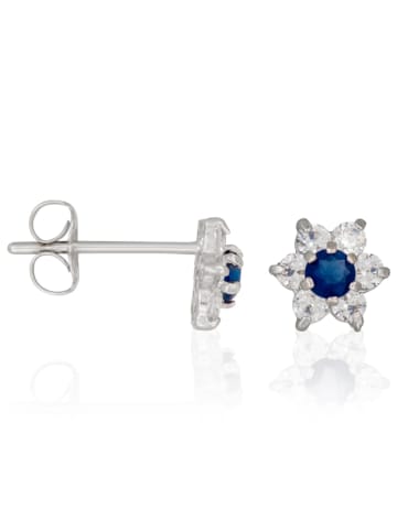 OR ÉCLAT Weißgold-Ohrstecker "Le Messager Bleu" mit Edelsteinen