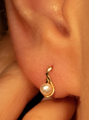 L instant d Or Gold-Ohrstecker "Goutte Perlée" mit Perlen