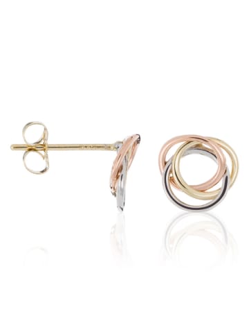 OR ÉCLAT Gelb-/Rosé-/Weißgold-Ohrstecker "Croisade"