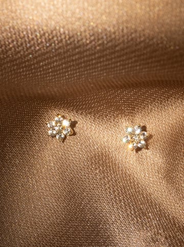 L'OR by Diamanta Gouden oorstekers "For her" met edelstenen