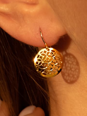 L instant d Or Gouden oorhangers "Dandelion"