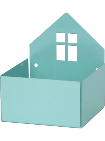 roommate Wandplank "Town House" lichtblauw - (B)11 x (H)13 x (D)11 cm