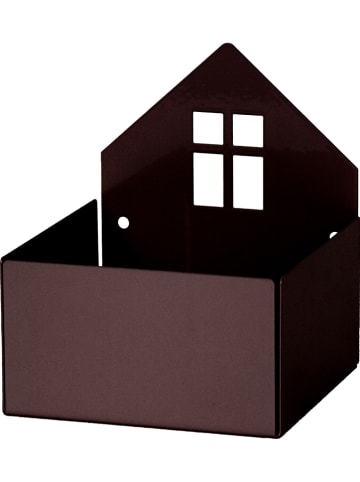 roommate Regał ścienny "Town House" w kolorze czarnym - 11 x 13 x 11 cm