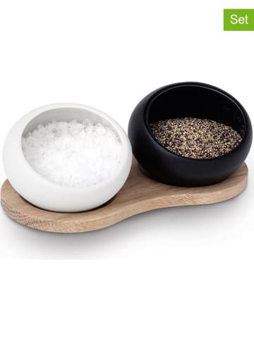 Rosendahl 3-delige zout- en peperschalenset wit/zwart