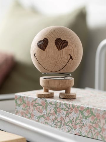 Hoptimist Decofiguur "Smiley Love M" eikenkleurig - (B)8,3 x (H)9,5 x (D)7,4 cm