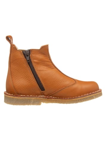 kmins Leder-Chelsea-Boots in Cognac