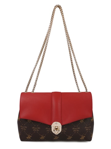 Bags selection Schoudertas donkerbruin/rood - (L)28 x (B)9 x (H)17 cm