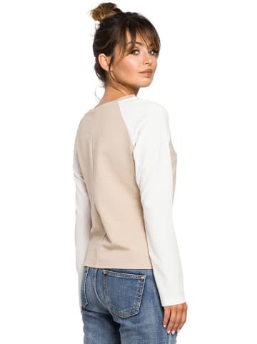 Be Wear Longsleeve in Beige/ Weiß