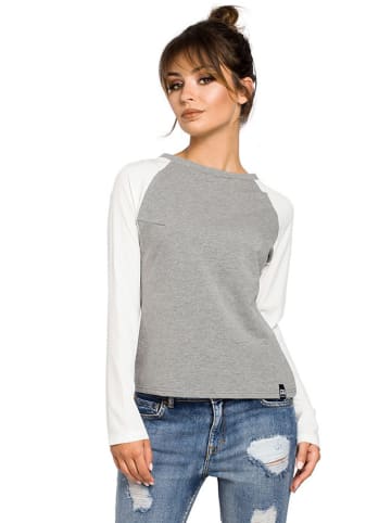 Be Wear Longsleeve in Grau/ Weiß