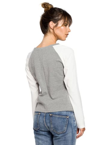 Be Wear Longsleeve in Grau/ Weiß