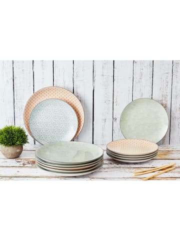 Björn 42-delig tafelservies "Pastel" lichtblauw/lichtgroen/lichtroze