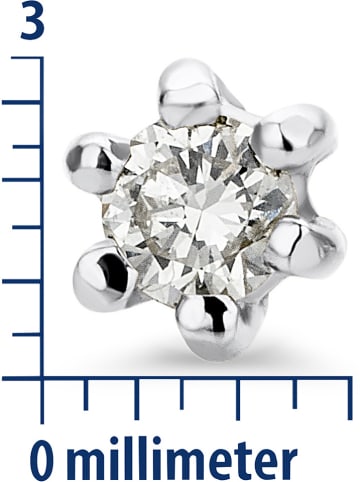 Revoni Witgouden oorstekers met diamanten