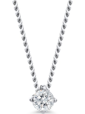 Revoni Witgouden ketting met diamanten hanger - (L)47 cm