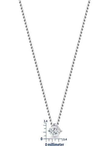 Revoni Witgouden ketting met diamanten hanger - (L)47 cm