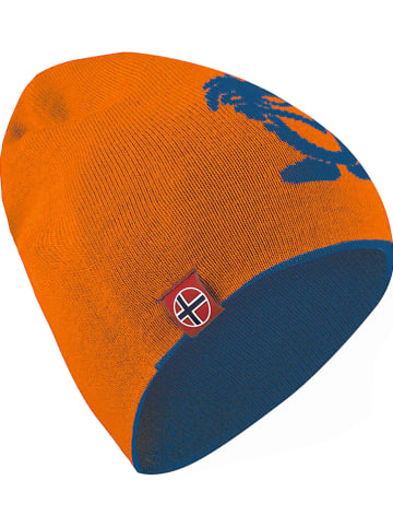 Trollkids Wende-Beanie "Troll" in Blau/ Orange