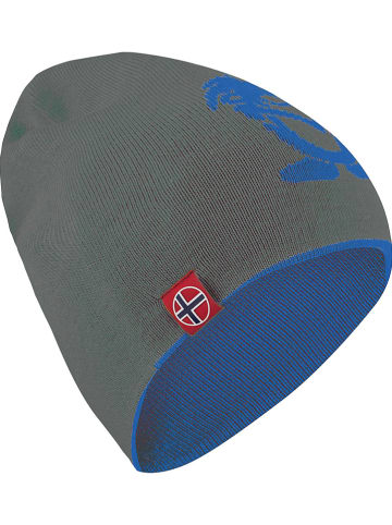 Trollkids Dwustronna czapka beanie "Troll" w kolorze szaro-niebieskim