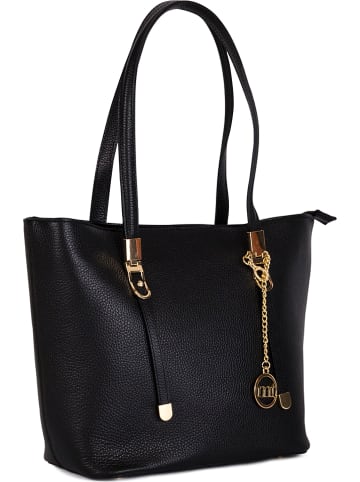 Mia Tomazzi Skórzana torebka "Cesena" w kolorze czarnym - 27 x 39 x 13 cm