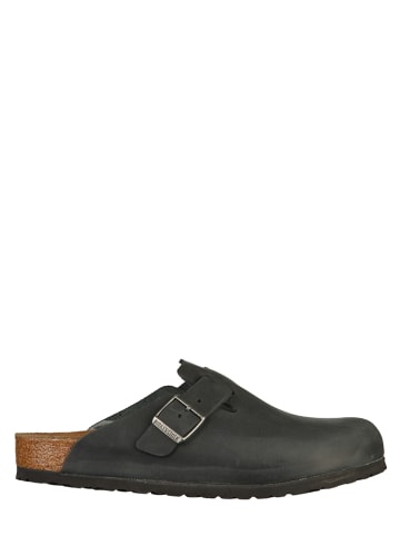 Birkenstock Leren slippers "Boston" zwart - wijdte N