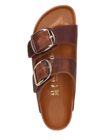 Birkenstock Leren slippers "Arizona" bruin - wijdte S