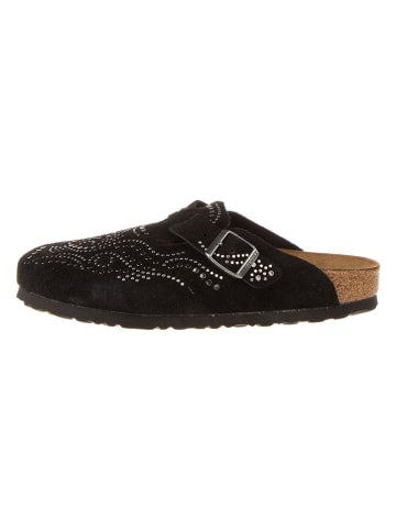 Birkenstock Leren clogs "Boston" zwart
