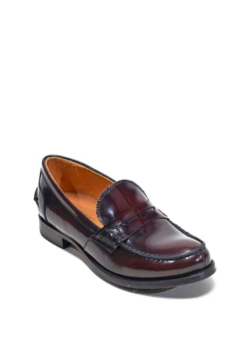 British Passport Leren mocassins donkerrood