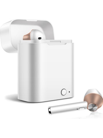 SmartCase Bluetooth in-ear hoofdtelefoon zilverkleurig/roségoudkleurig