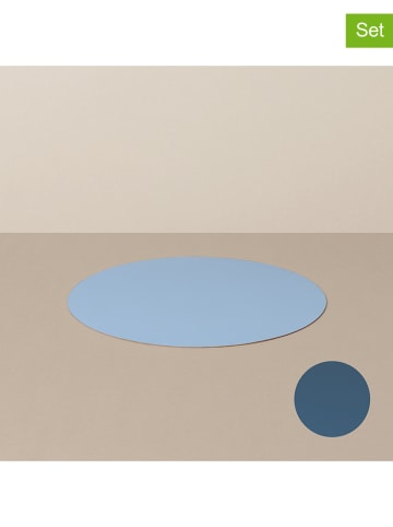 RITZENHOFF 4-delige set: onderzetters lichtblauw/donkerblauw - Ø 10 cm