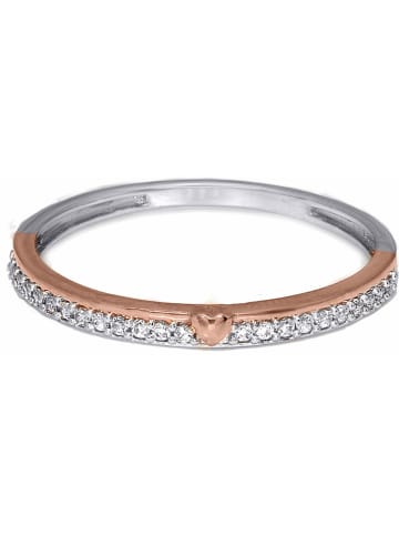 Vittoria Jewels Witgouden/roségouden ring met diamanten