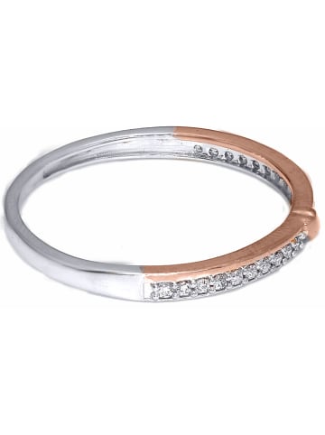 Vittoria Jewels Witgouden/roségouden ring met diamanten