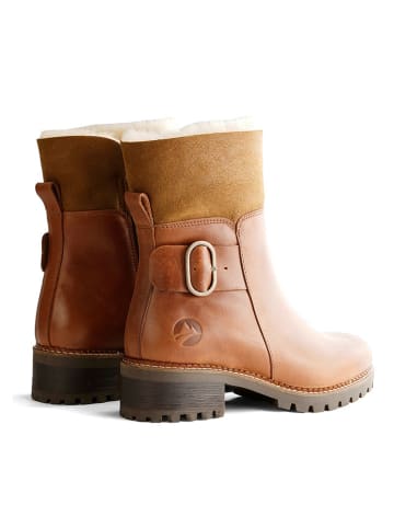 TRAVELIN' Leren boots "Gete" cognackleurig
