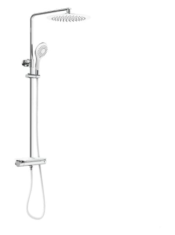 Schütte Überkopfbrauseset mit Thermostat-Armatur ''Grande Vita'' in Silber/ Weiß