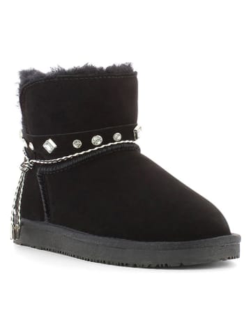 NICEBAY Leren winterboots "Winnipeg" zwart