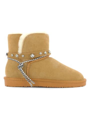NICEBAY Leder-Winterboots "Winnipeg" in Hellbraun