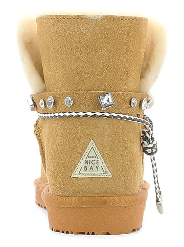 NICEBAY Leren winterboots "Winnipeg" lichtbruin