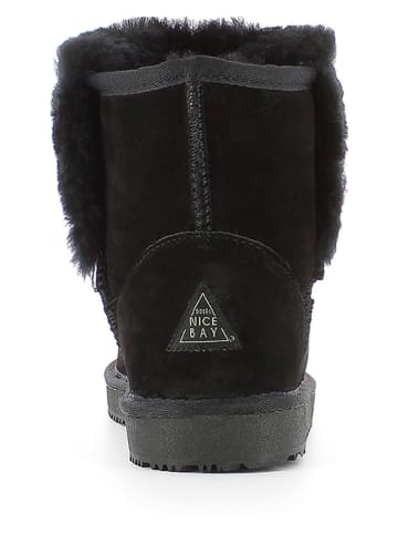 NICEBAY Leren winterboots "Nechako" zwart