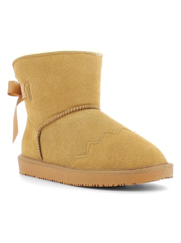 NICEBAY Leren winterboots "Nechako" lichtbruin
