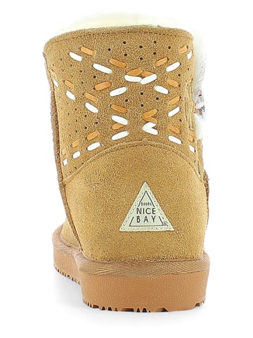 NICEBAY Leder-Winterboots "Kasba" in Hellbraun